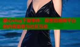 糖心vlog下架事件：探索短视频平台的内容监管与社区互动