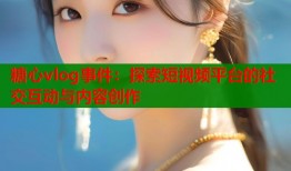 糖心vlog事件：探索短视频平台的社交互动与内容创作