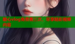 糖心vlog免费看三次，尽享精彩视频内容