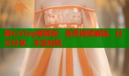 糖心Vlog破解版：免费视频编辑、社交分享、丰富贴纸