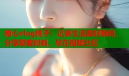 糖心vlog桃子：记录生活美好瞬间，分享甜蜜时刻，尽在视频社区
